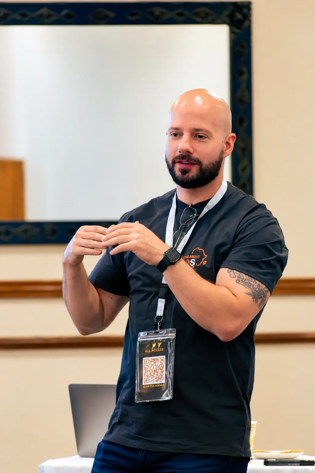 Calvin Smith explaining a business framework during a workshop