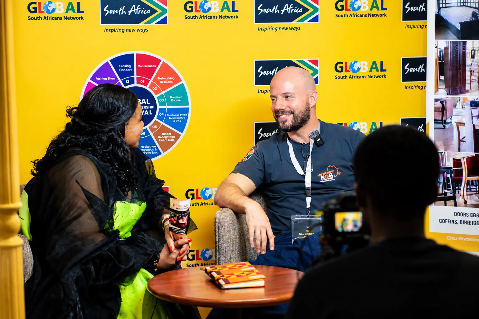 Calvin Smith being interviewed at the Global Entrepreneurship Festival